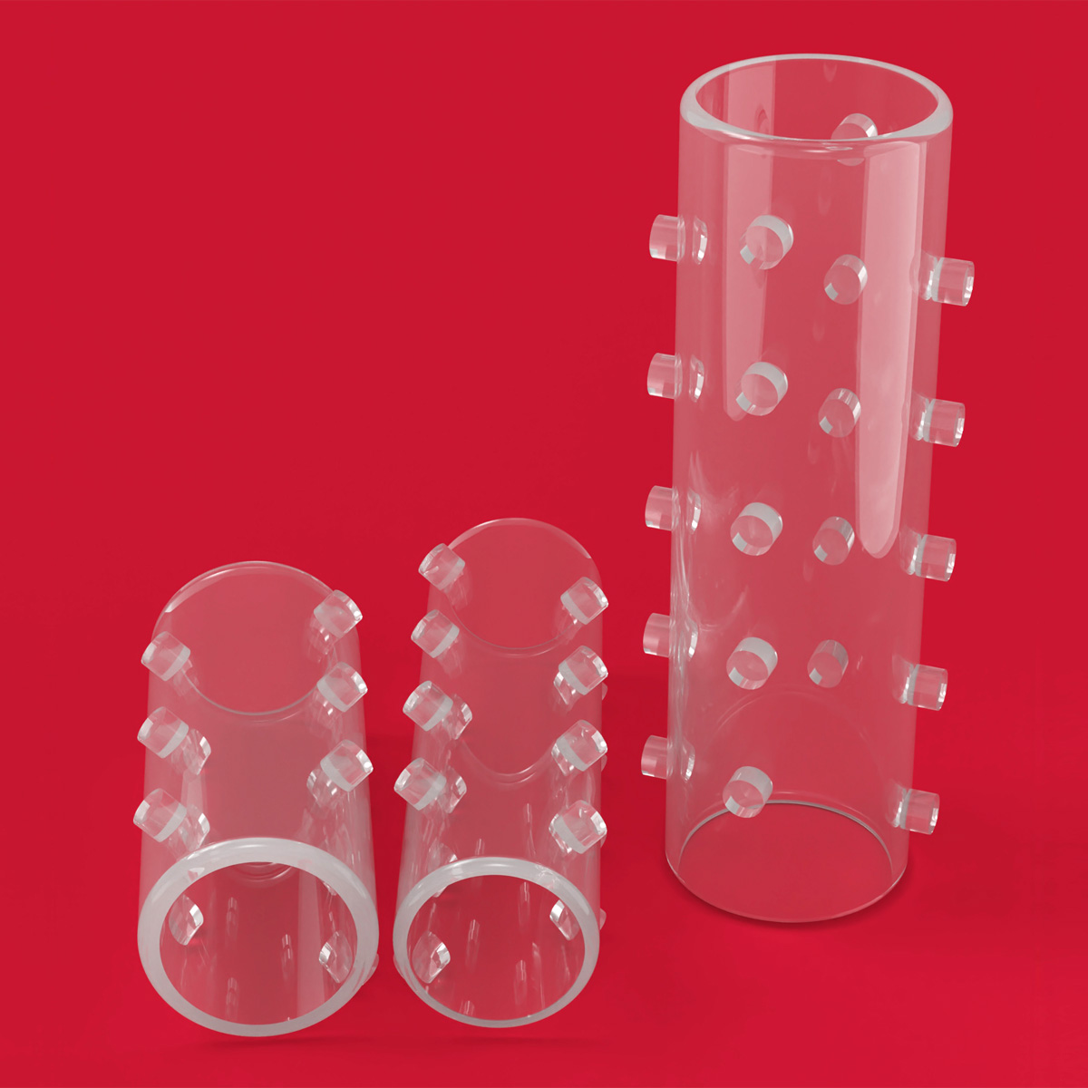 Stent traqueobronquial recto de pared fina Stening® de silicona, con espolones de fijación y mayor luz interna para ventilación (código HE) Stening® thin-walled straight tracheobronchial stent made of silicone, with fixation spurs and larger internal lumen for ventilation (code HE)